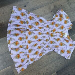 Anthropologie Purple Striped Floral Blouse